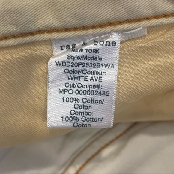 Rag & Bone Rosa Mid Rise Boyfriend in White Ave Size 30 - Picture 14 of 14